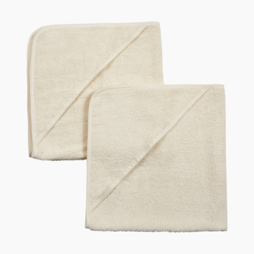 Tiny Kind Organic Hooded Towel 2-Pack - Antique White, 0-24 M