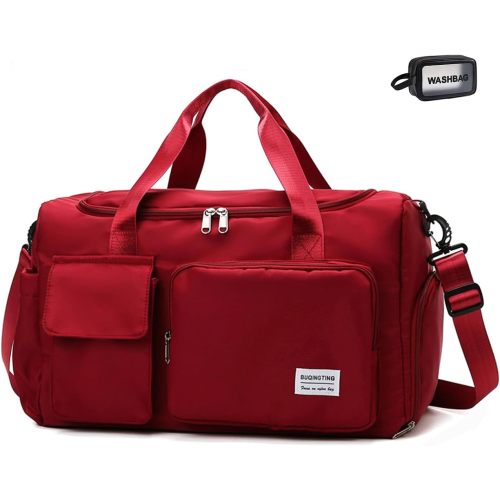 Small Gym Bag for Women, Travel Duffle Bag Carry On Weekender Bag with Shoe Compartment