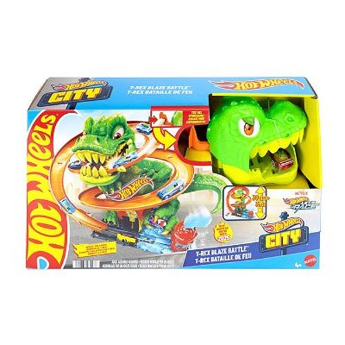 Mattel Hot Wheels City T-Rex Blaze Battle Playset & Die-Cast Car
