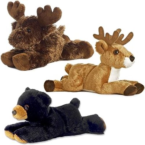Aurora Bundle Deer Maxamoose and Black Bear Woodland Forest Mini Flopsies