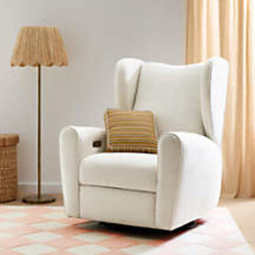 Seesaw Cream Electronic Swivel Glider Power Recliner Nursery Chair