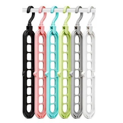 Home Collection Magic Space Saving Hangers with 9 Holes Closet Organizer Pack of 6