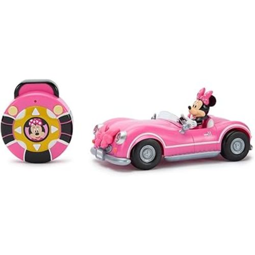 Disney Store Official Minnie Mouse's Vintage Remote Control Car for Kids - Gloss Pink Convertible Roadster with Lights & Sounds, Fun RC Car - Minnie Mouse Toy for Girls & Boys