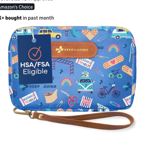 KeepGoing Travel First Aid Kit for Kids – 130 Pc. for Car, Home, Purse, Diaper Bag & Backpack with Latex-Free Bandages - Mini First Aid Kit Travel Size TSA-Approved