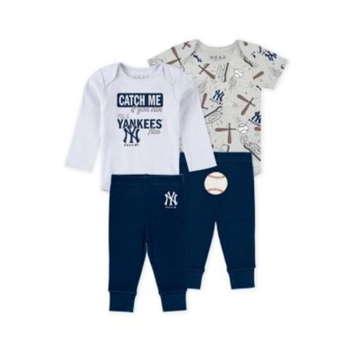 Baby Boys and Girls 3-Piece New York Yankees Turn Me Around Bodysuit and Pants Set