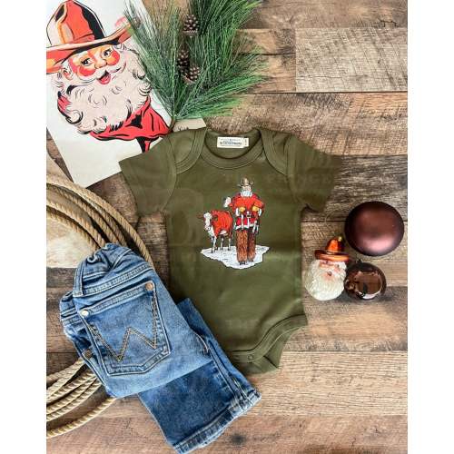 I Always Knew Santa Was A Rancher Design (Onesie/Youth Tee)(Army) – theFRINGEDpineapple