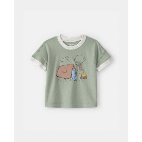 Baby Boy Camping Dinosaur Graphic Tee - Green | Carter's
