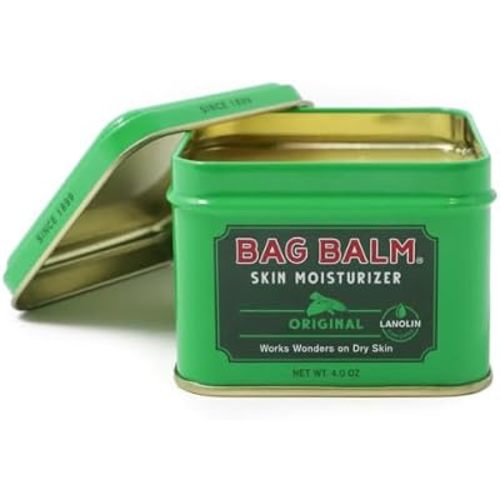 Bag Balm Vermont's Original Skin Moisturizer - Full Body Hydrating Skin Care: Dry Hands, Lips, Face, Feet & More - Unscented, Cruelty & Paraben Free - Day & Night, Men & Women (4oz Tin, Made in USA)