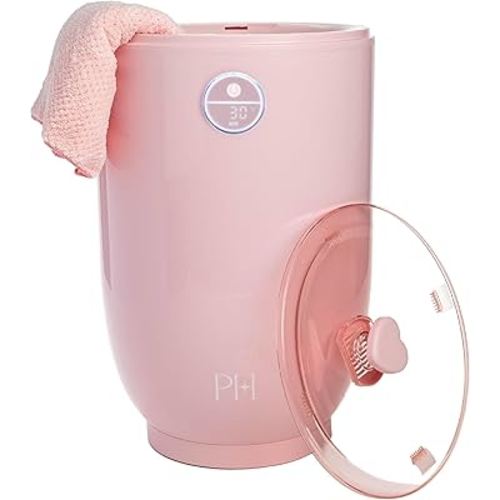 Paris Hilton 20L Luxury Towel Warmer, Built-In Aromatherapy Compartment, Touchscreen Control with Delay Start Timer and Preset Timers, Fits 2 Bath Towels or Throw Blanket, Pink