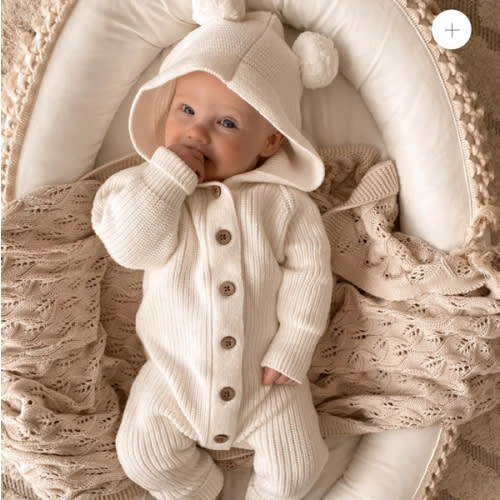 Little B's Classic Hoodie Jumpsuit - Milk