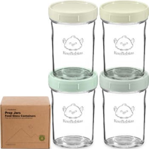 4-Pack Prep Jars Food Glass Containers