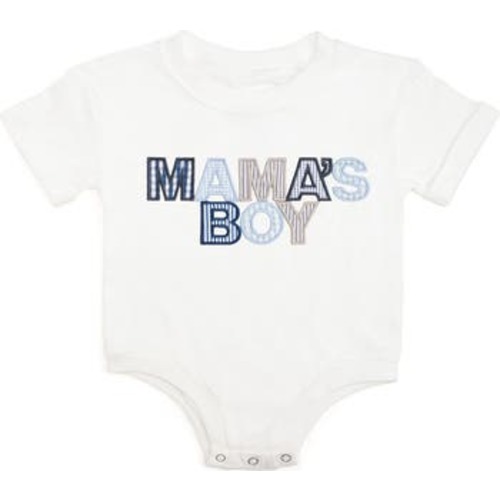 Mama's Boy Patchwork Short Sleeve Romper, 0-3M