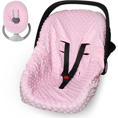 Infant Car Seat Cover Liner, Carseat Cover Liner for Baby Boys Girls, Soft Comfortable, Machine Washable, Universal Fit (Pink)