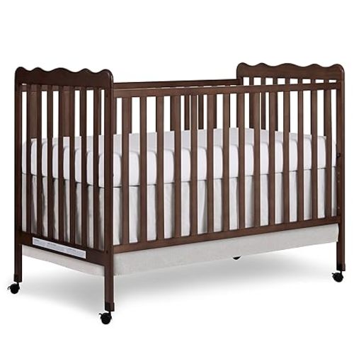 Dream On Me Carson Classic 3-in-1 Convertible Full-Size Baby Crib in Espresso, GreenGuard Gold & BSA, 4 Mattress Heights, Converts to Day & Toddler Bed, Locking Wheels, Classic Nursery Design