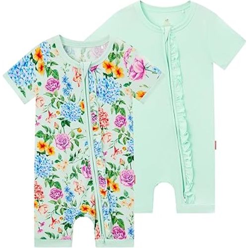 Bamboo Viscose Baby Girl Romper Infant Short Sleeve Zipper Baby Jumpsuit