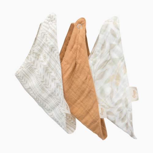 Crane Baby Willow 3-pc. Bib Set - Ecru/Brown