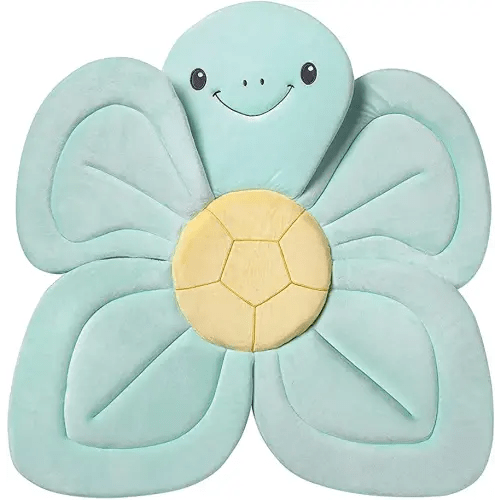 Nuby Turtle Baby Bath Cushion for Bathtub or Sink, Soft and Easy to Dry Fabric, 0-6 Months, Turquoise