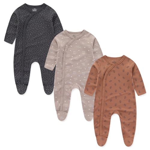 Kiddiezoom Baby Cotton Footed One-Piece Romper Multiple color combinations Jumpsuit Set For Newborn baby Pajamas
