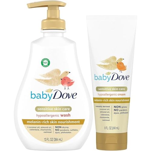 Dove Baby Body Wash & Lotion for Melanin-Rich Skin Care – Hypoallergenic, Suitable for Newborns