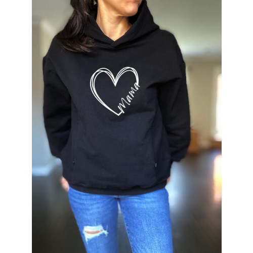 Double Heart Mama Hooded Sweatshirt