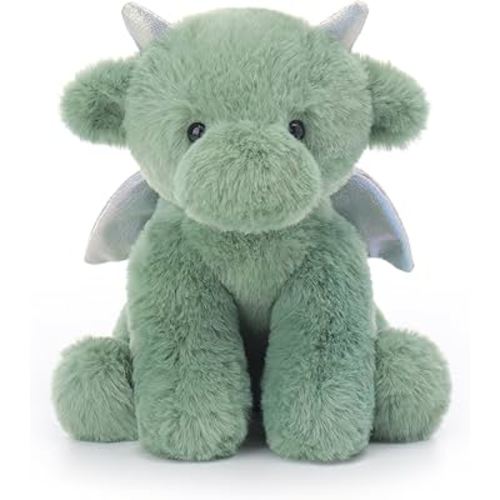Apricot Lamb Grass Green Dragon Stuffed Animals for Kids, Soft Cute Plush Toys for Baby Girl and Boy, 7.9 Inches