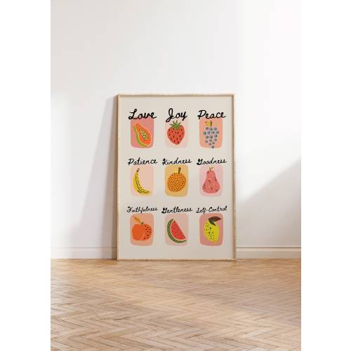 Fruit of the Spirit Art Print: Colorful Christian Decor (Digital Download)