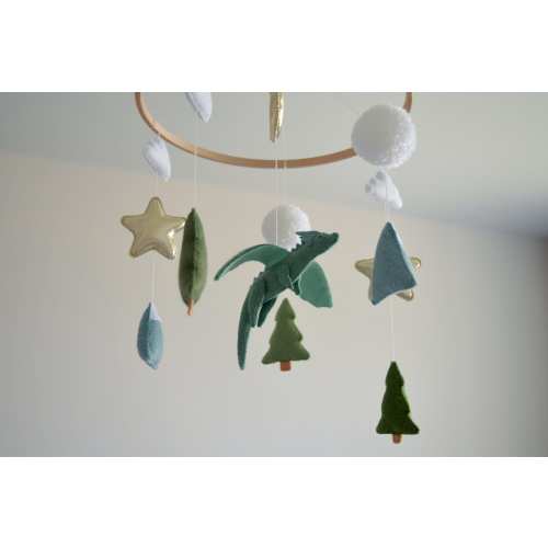 Felt Dragon Nursery Mobile: Woodland Forest Decor