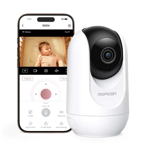 Momcozy Smart WiFi Baby Monitor, APP Control Baby Monitor with Camera & Audio, Danger Zone Alert, Motion & Cry Detection, 1080P Night Vision, 2-Way Talk, Photo & Video Recording