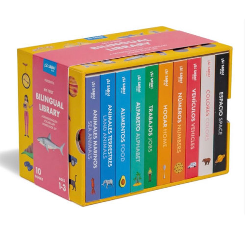 My First Bilingual Library: A Spanish-English Vocabulary Board Book Set of Colors, Numbers, Animals, ABCs, and More (Si Sabo Kids)
