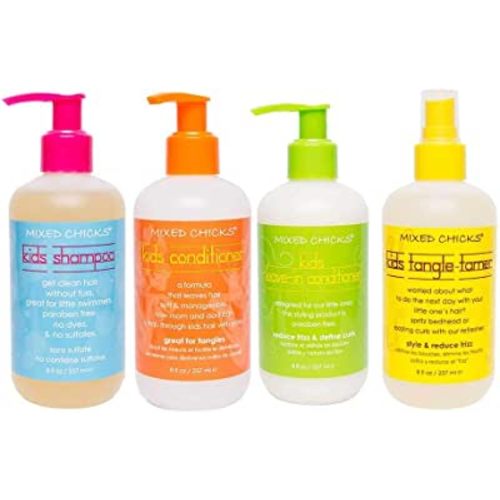 Mixed Chicks Kid's Quad Pack - Shampoo, Conditioner, Leave-in Conditioner, Tangle-Tamer, 8 fl.oz (Pack of 4)