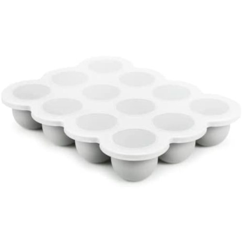 Btrfe Baby Food Storage Container, 12 Portions Silicone Baby Food Freezer Tray with Lid, Perfect for Homemade Baby Food Vegetable & Fruit Purees and Breast Milk (Chiseled Stone Grey)