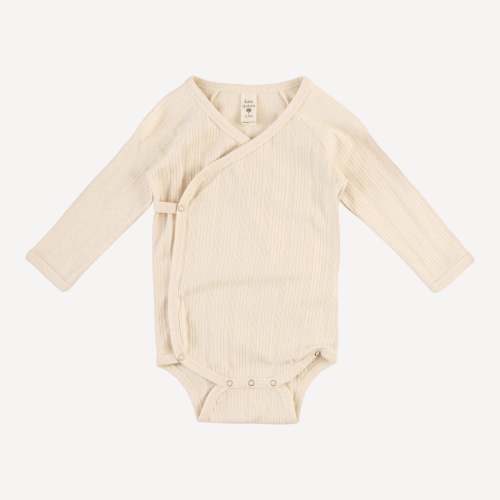 long sleeve wrap bodysuit | oatmeal | organic cotton multi rib – kate quinn