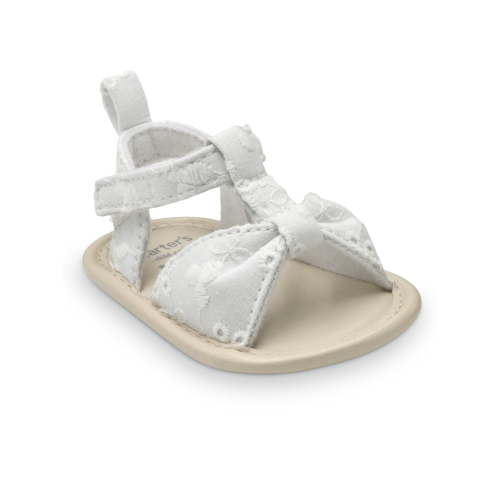 Carter's Child of Mine Infant Girl Eyelet Sandals, Color White, Sizes (0-3) - (3-6) Months