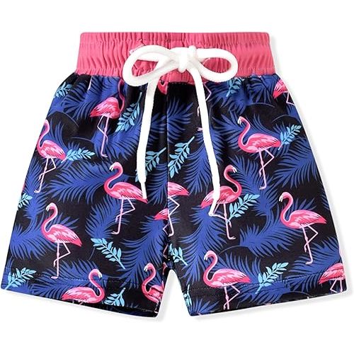 HIHA Toddler Baby Boy Swim Trunks Cartoon Pattern Hawaiian Beach Shorts Board Shorts Swimwear