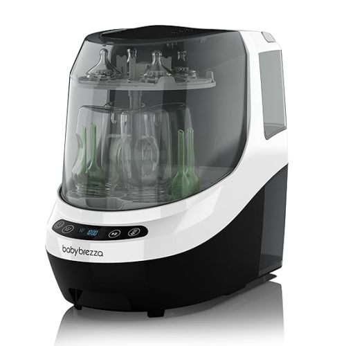 Baby Brezza Baby Bottle Washer Pro - Clinically Proven Better Cleaning - Washer, Sterilizer + Dryer In One Appliance for Essentials like Bottles + Pump Parts – Machine Replaces Brushes + Racks