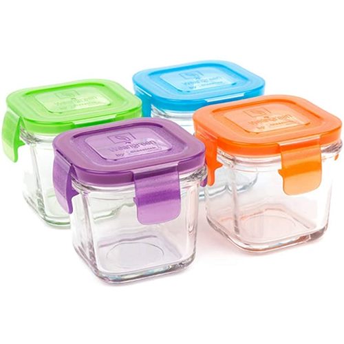 Wean Cube 4oz Glass Food Storage Pack, Set of 4