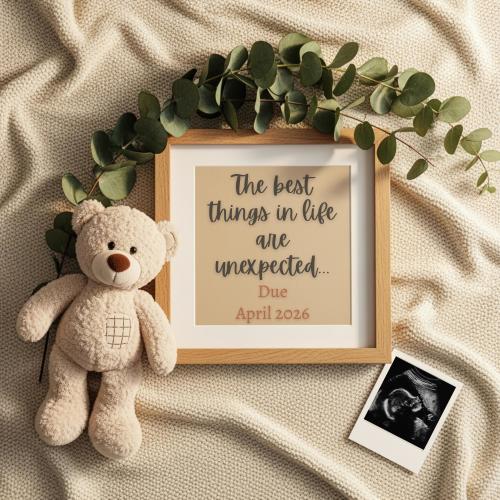 Gender Neutral Baby Announcement Digital Template | Cozy Nursery Style Pregnancy Reveal | Editable Template | Social Media Baby Reveal