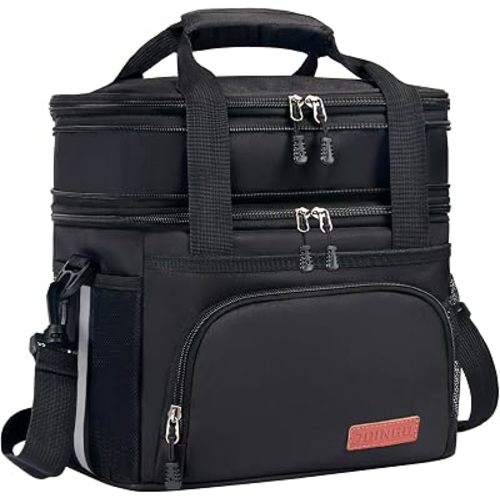 JOINGO Tactical Lunch Box for Men & Women – Expandable 16L Double Deck Insulated Cooler Bag for Work, Construction & 12-Hour Shifts – Heavy Duty Leakproof Large Meal Prep Tote with Shoulder Strap