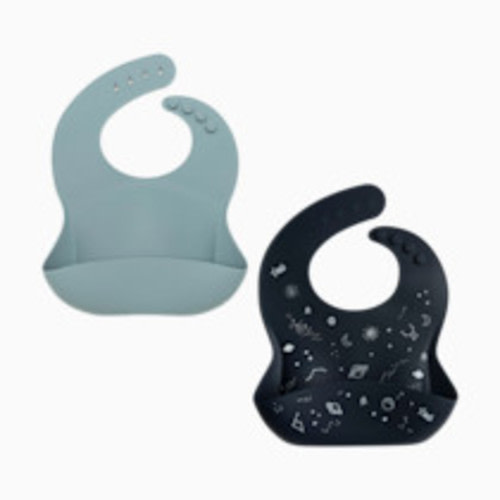 Loulou Lollipop Silicone Bib - Space/Slate, 2