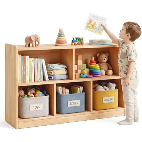 Sosola Large 5-Cube Kids Bookshelf and Toy Storage Organizer