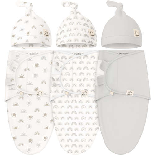 3-Pack Soothe Swaddle Wraps with Knot Hats (Shifts)