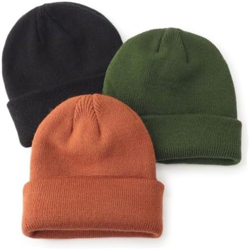 DRESHOW BQUBO 3 Pack Baby Beanies Toddler Kids Winter Hats Soft Knit Hat for Baby Boys Girls Warm Cap Beanies