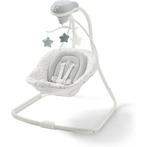 Graco Simple Sway Portable Baby Swing for Infants, Newborn Swing with 15 Songs and Sounds, Great Gift for New Parents, Baby Registry Must Have