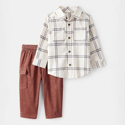 Baby Boy Carter's 2-Piece Plaid Button-Front Shirt & Pant Set