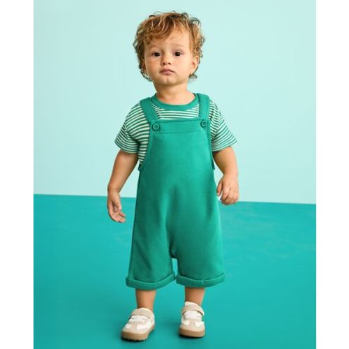 Baby T-Shirt & French Terry Shortalls Set