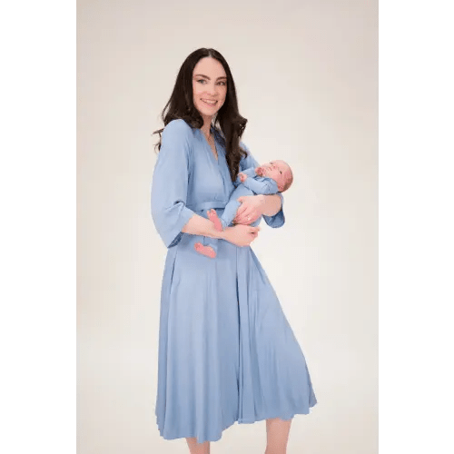 Lila Labor & Postpartum Gown in Periwinkle Blue