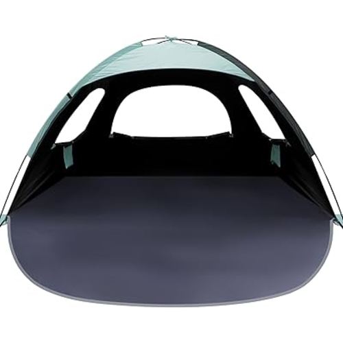 WhiteFang Beach Tent Anti-UV Portable Sun Shade Shelter for 3/4/6/8 Person, Extendable Floor with 3 Ventilating Mesh Windows Plus Carrying Bag, Stakes and Guy Lines
