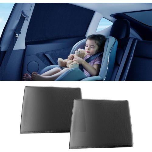 [2026 Upgraded] DMJN Car Window Shades for Baby, 100% UV & Sun Block Car Side Windows Covers Sun Shades for Baby in Car, Easy-Install Nano Ice-Crystal Coating Universal Fit, 2 Packs