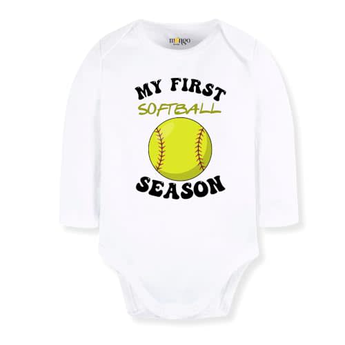 MangoHouse My First Softball Season Baby bodysuit, Kids & Toddler T-Shirt - Softball Tshirt Sport Outfit Softball Fan