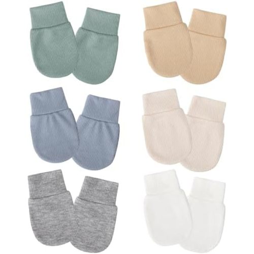 Newborn Baby Mittens No Scratch Elastic Wrist Gloves Infant Toddler Mittens for Baby Boy Girl 0-6 Months